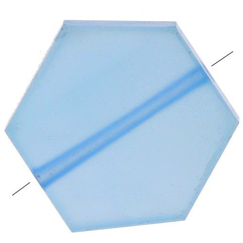 12x10mm Dyed gemstone Flat Hexagon shaped bead - Blue Onyx x1