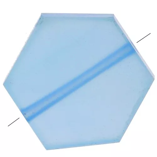 12x10mm Dyed gemstone Flat Hexagon shaped bead - Blue Onyx x1