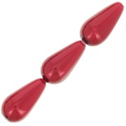 15x8mm Preciosa Pear-shaped Pearl - Red x5