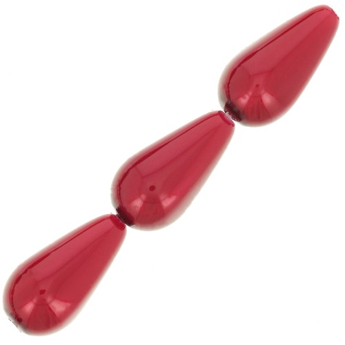 15x8mm Preciosa Pear-shaped Pearl - Red x5