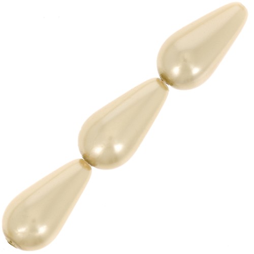 15x8mm Preciosa Pear-shaped Pearl - Vanilla x5