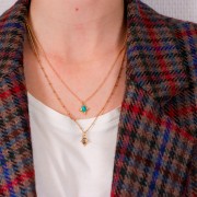 13x11mm 925 Sterling Silver Faceted Rectangle Charm - Gold - Amazonite x1