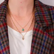 13x11mm 925 Sterling Silver Faceted Rectangle Charm - Gold - Labradorite x1