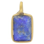 10x5mm 925 Sterling Silver faceted Charm - fine gold plated - Lapis lazuli x1|raw }}