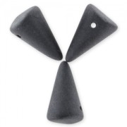 Spike beads 12x18mm Jet Mat x4