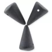 Spike beads 12x18mm Jet Mat x4