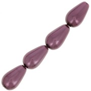 10x6mm Preciosa Pear-shaped Pearl -  Light Burgundy x10|raw }}