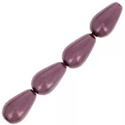 10x6mm Preciosa Pear-shaped Pearl -  Light Burgundy x10