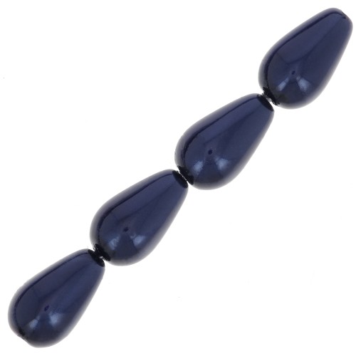 10x6mm Preciosa Pear-shaped Pearl - Dark Blue x10