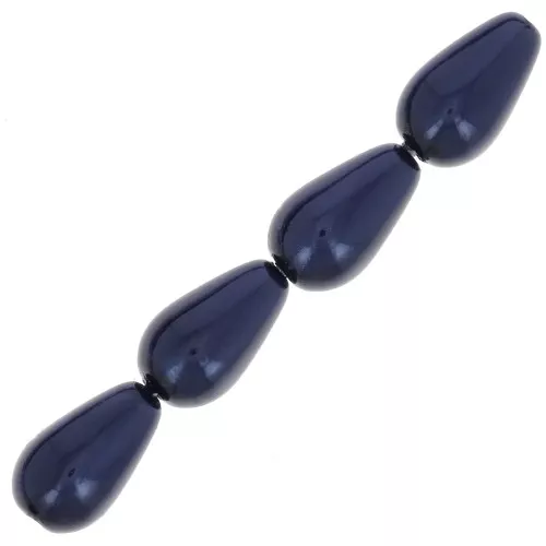 10x6mm Preciosa Pear-shaped Pearl - Dark Blue x10