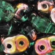 SuperDuo 2.5x5mm Emerald Capri Gold x10g|raw }}