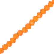 Rondelle beads faceted - round flattened - 6x5 mm Topaz x42cm