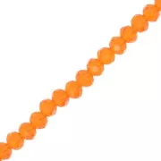 Rondelle beads faceted - round flattened - 6x5 mm Topaz x42cm