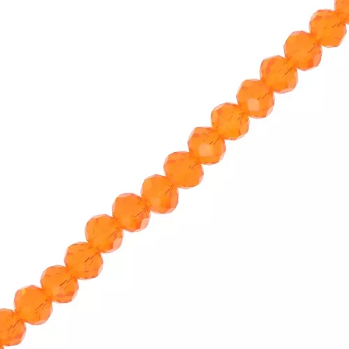 Rondelle beads faceted - round flattened - 6x5 mm Topaz x42cm