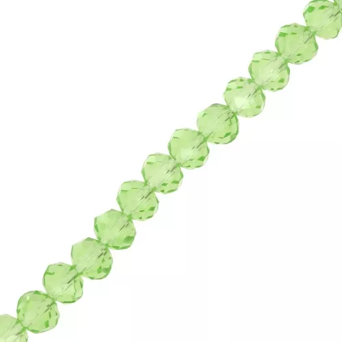 Round beads faceted - round flattened 6x5 mm Peridot x41cm