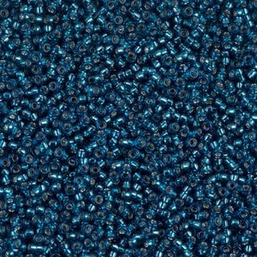 Miyuki Seed Beads 15/0 1425 - Dyed Blue Zircon Silver Lined x8g