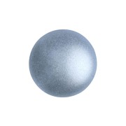 14mm Glass round cabochon by Puca® - Light Blue Metallic Mat x1