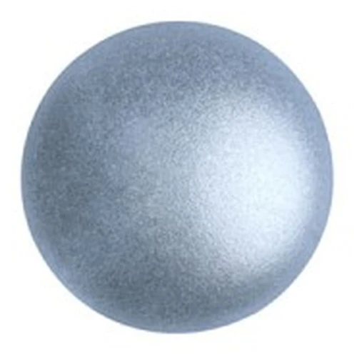 14mm Glass round cabochon by Puca® - Light Blue Metallic Mat x1