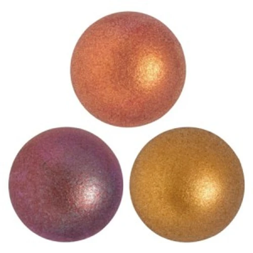 14mm Glass round cabochon by Puca® - Gold Iris Mat x1