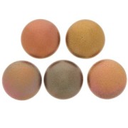 14mm Glass round cabochon by Puca® - Gold Iris Mat x1