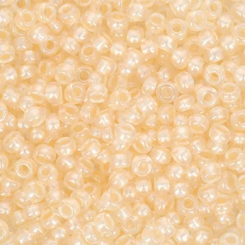 Preciosa Seed Beads 11/0 2 mm - Pearl Pastel Lining - Apricot Sfinx x20g