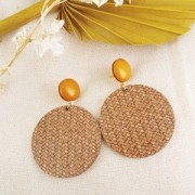 14 mm round cabochon in opaque resin - Fir green x1