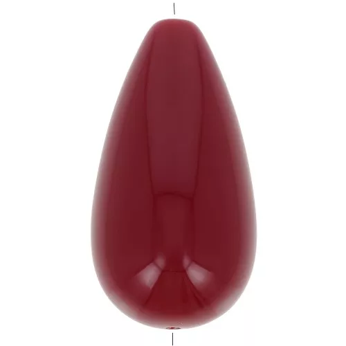 26x14mm Opaque resin pear-shaped bead - Bordeaux x1