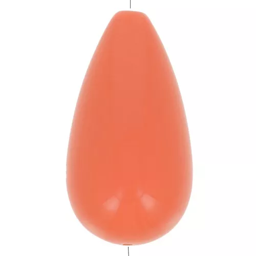26x14mm Opaque resin pear-shaped bead - Coral Pink x1
