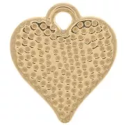 13x12mm Heart charm with epoxy resin - Gold Tone - Black x1