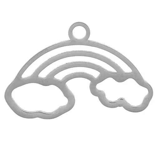 12x19mm Stainless steel 304 Rainbow pendant with cloud x1