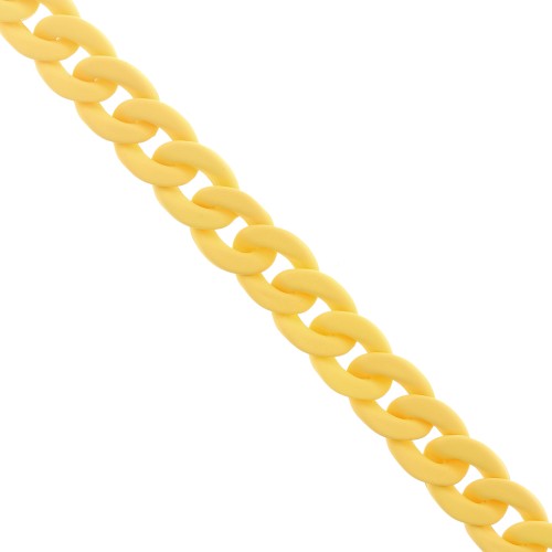 16mm Acrylic curb chain - Opaque yellow Mat x48cm