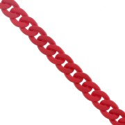16mm Acrylic curb chain - Opaque Red Mat x48cm|raw }}