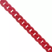 16mm Acrylic curb chain - Opaque Red Mat x48cm