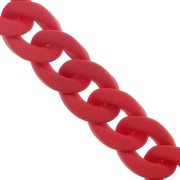 16mm Acrylic curb chain - Opaque Red Mat x48cm