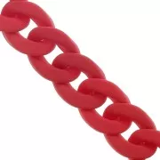 16mm Acrylic curb chain - Opaque Red Mat x48cm