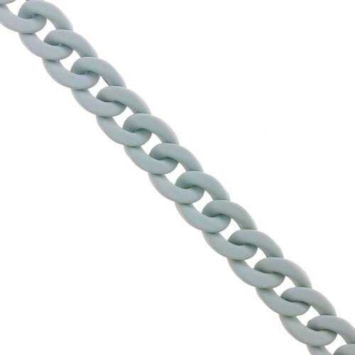 16mm Acrylic curb chain - Opaque Grey Mat x48cm
