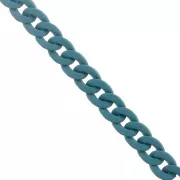 16mm Acrylic curb chain - Opaque Oil Blue Mat x48cm