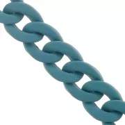 16mm Acrylic curb chain - Opaque Oil Blue Mat x48cm