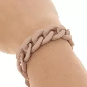 16mm Acrylic curb chain - Opaque Light Brown Mat x48cm