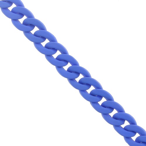 16mm Acrylic curb chain - Opaque cobalt Blue Mat x48cm