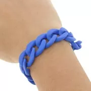 16mm Acrylic curb chain - Opaque cobalt Blue Mat x48cm