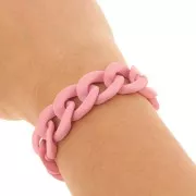 16mm Acrylic curb chain - Opaque Pink Mat x48cm