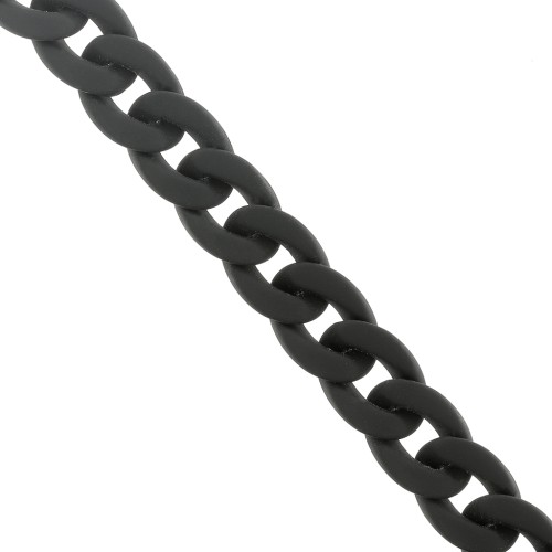 20mm Acrylic curb chain - Opaque Black Mat x48cm