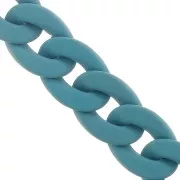 20mm Acrylic curb chain - Opaque Oil Blue Mat x48cm