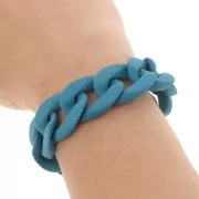 20mm Acrylic curb chain - Opaque Oil Blue Mat x48cm