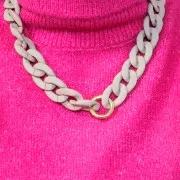 20mm Acrylic curb chain - Opaque Oil Blue Mat x48cm