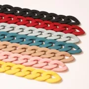 20mm Acrylic curb chain - Opaque Oil Blue Mat x48cm