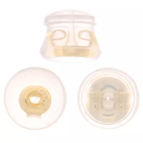 5.5x5mm Earring back for earstuds - Silicone - Fine Gold Plated x10