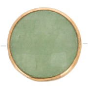 9mm 925 Sterling Silver Round faceted gemstone bead - Gold - Aventurine x1|raw }}