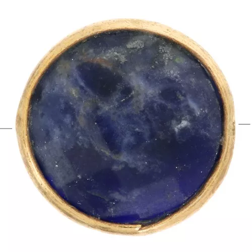 9mm 925 Sterling Silver Round faceted gemstone bead - Gold - Sodalite x1